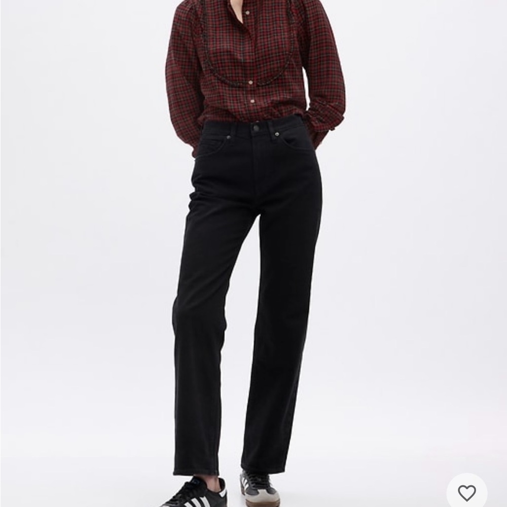 GAP ruffle bib plaid shirt